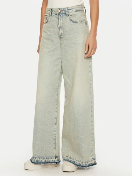 Tommy Jeans Blugi Wide Leg albastru
