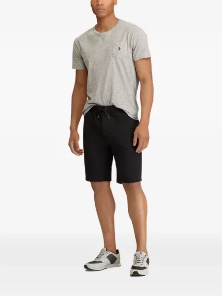 Fleece polo Polo Ralph Lauren με κέντημα με λαιμόκοψη v κόκκινο