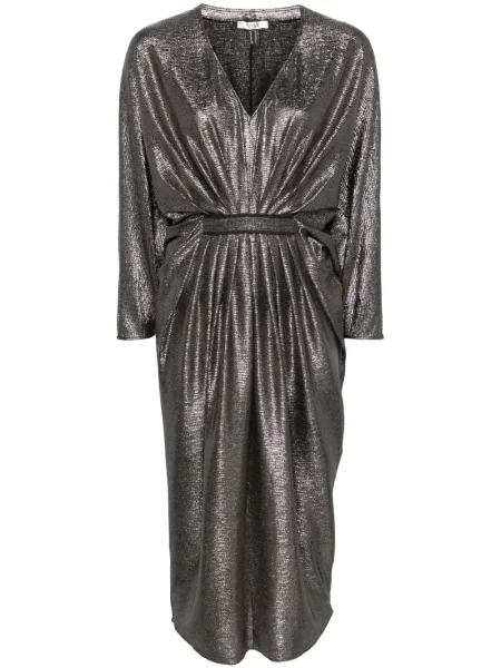 Rochie midi Nissa plisată până la genunchi de costum negru