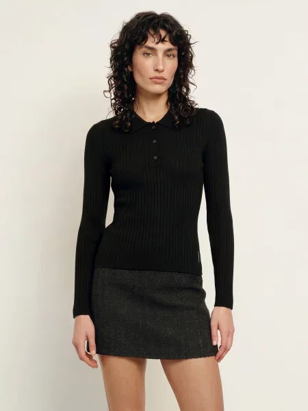 Calvin Klein Pletená Polokošile černá