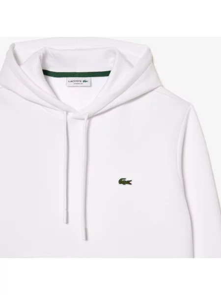 Lacoste Bluza Z Kapturem Z Bawełny Organicznej Lacoste biała