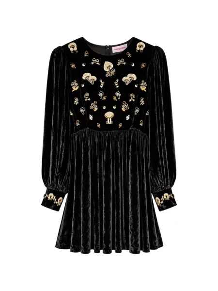 Rochie mini Muzungu Sisters de catifea negru