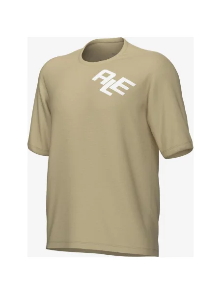 Koszulka rowerowa Alé Off Road Rugged krótki rękaw beżowa logo S białe