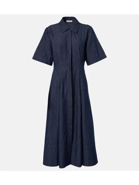 Rochie din denim Vince de costum albastru