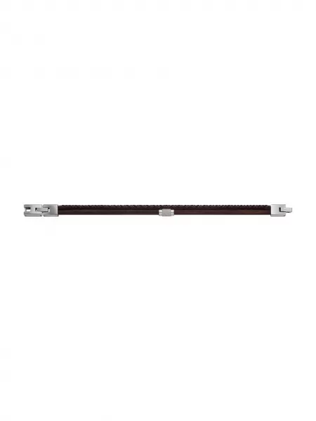 FOSSIL Náramok tmavohnedá / strieborná hnedá