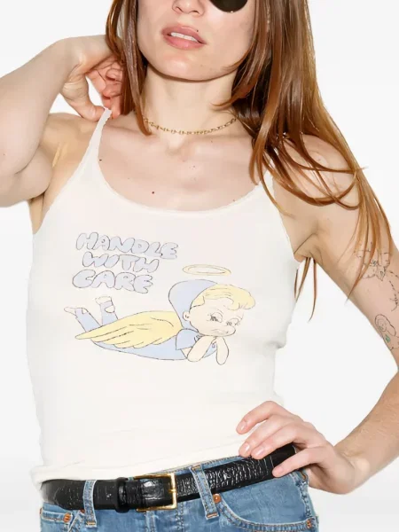 Podkoszulka Re/done koronkowa na ramiączkach biała