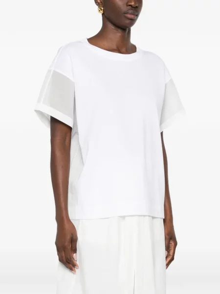 Tricou Brunello Cucinelli transparente alb