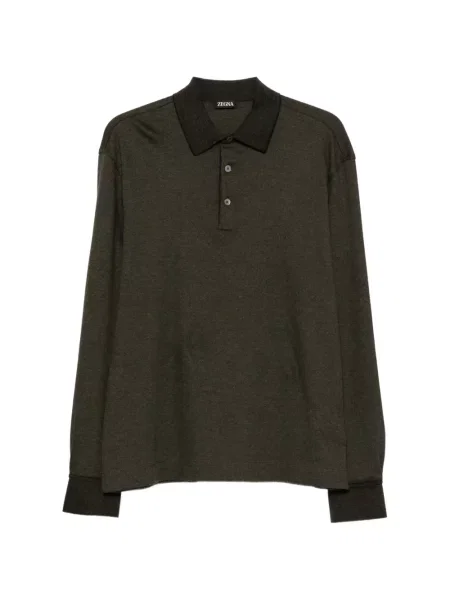 Lung tricou polo Zegna verde