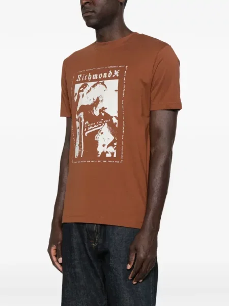 Tricou John Richmond cu imagine maro