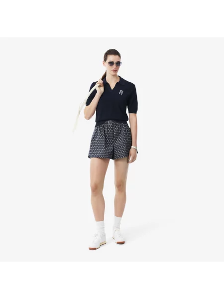Lacoste Dziana Koszulka Polo Regular Fit Z Otwartym Kołnierzykiem I Naszywką granatowa