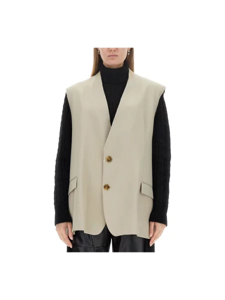 Kamizelka Mm6 Maison Margiela wełniana beżowa