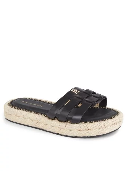 Espadrile Tommy Hilfiger din piele negru