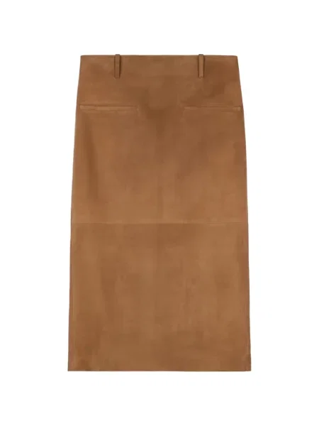 Fustă Tod's din piele de căprioară maro