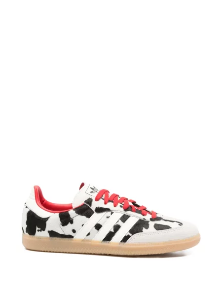 Маратонки Adidas Samba на райета с принт бяло