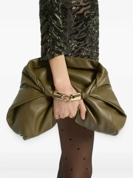 Geantă Balmain din piele verde