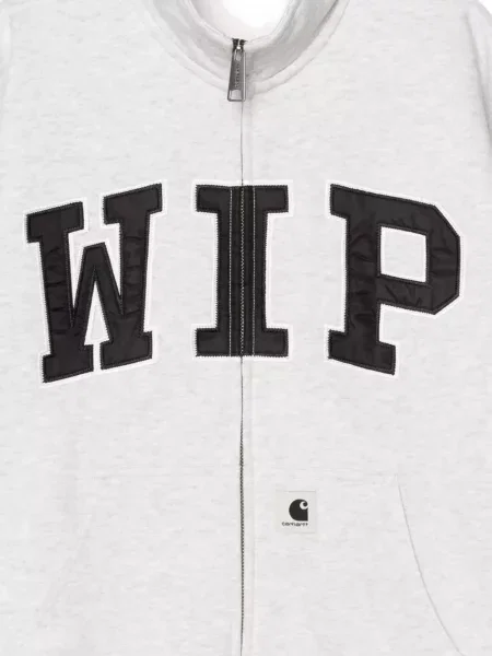 Pulover Carhartt Wip cu aplicații gri