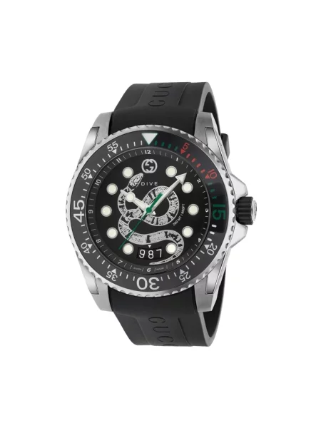 Zegarek Gucci Dive w wężowy wzór szary