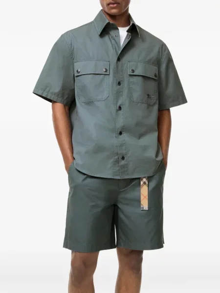 Cămașă Burberry cu imprimeu tropical verde