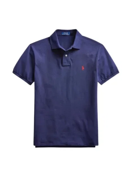 Koszulka polo o kroju slim fit z wyhaftowanym logo Polo Ralph Lauren niebieska