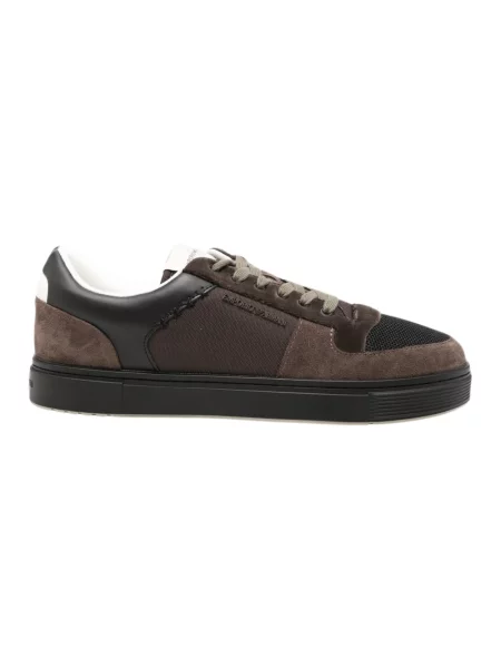 Sneakersy Emporio Armani skórzane brązowe