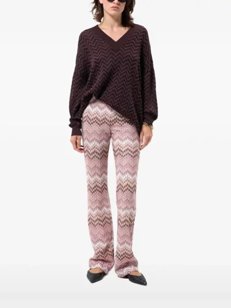 Pantaloni Missoni cu model piele de șarpe roz