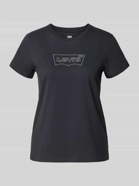 T-shirt z nadrukiem z logo czarna