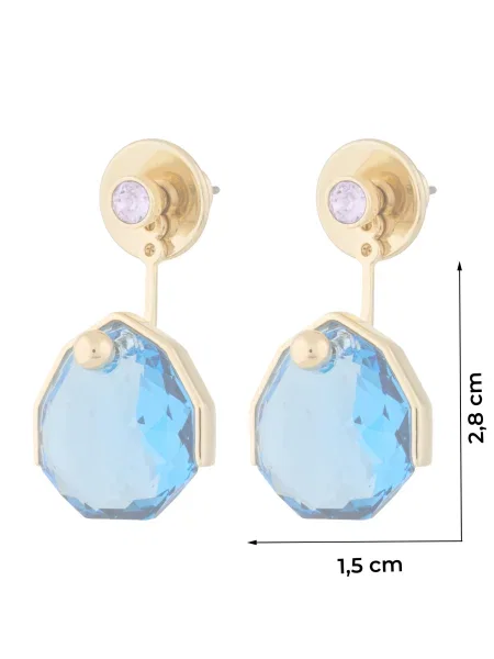 Swarovski Uhani Gema Modra zlata