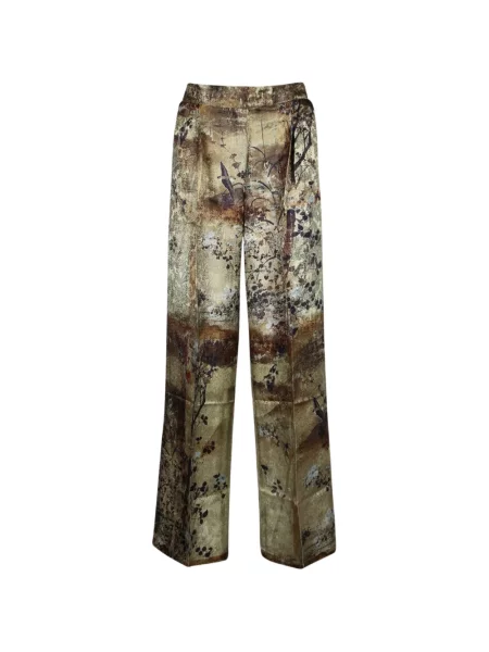 Pantaloni Pierre-louis Mascia cu model floral din jacard verde