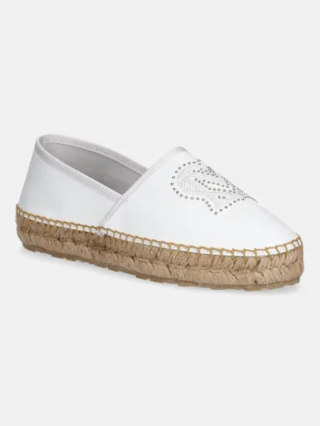 Love Moschino espadrile pentru femei din piele alb