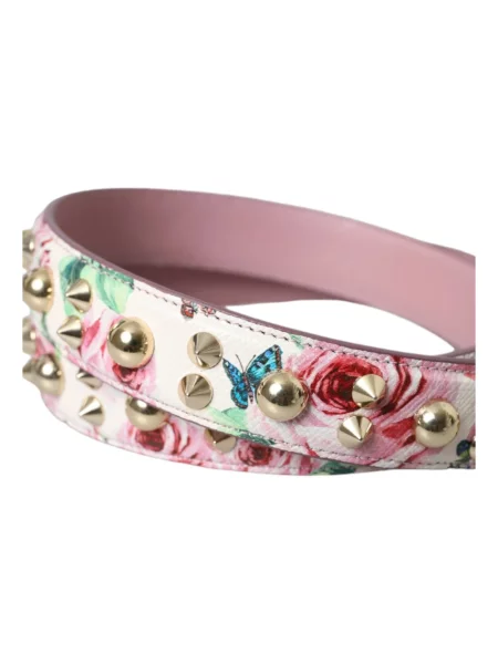 Pasek Dolce And Gabbana w kwiatki różowy