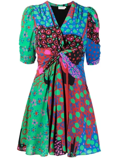 Krótka sukienka mini Rhode z nadrukiem garniturowa