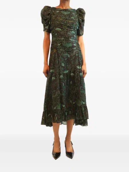 Scurt rochie midi Ulla Johnson verde