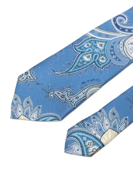 Cravată Etro cu imagine cu model paisley albastru