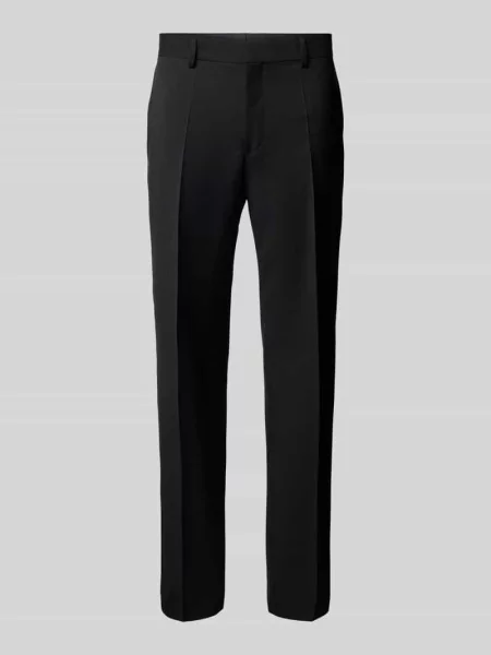 Spodnie do garnituru o kroju regular fit w kant model ‘Lenon’ Boss czarne