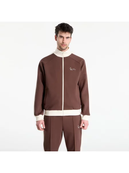 Φούτερ Karl Kani Signature Sidestripe Pique Trackjacket Brown M καφέ