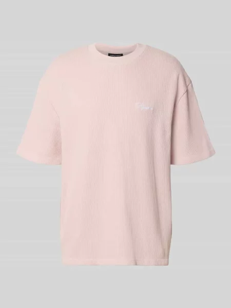 Oversized T-shirt ze strukturalnym wzorem Pegador biała