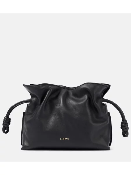 Usnjena pisemska torbica Loewe črna