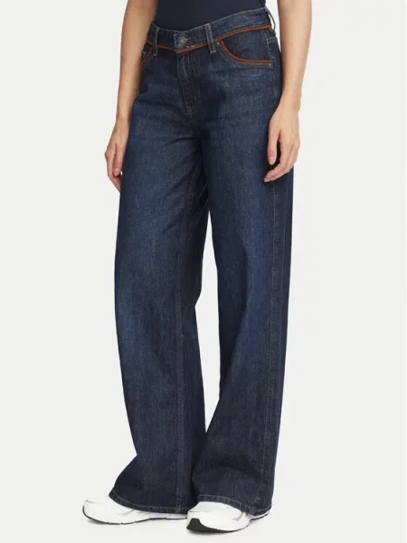 Guess Jeans Blugi Bleumarin Wide Leg