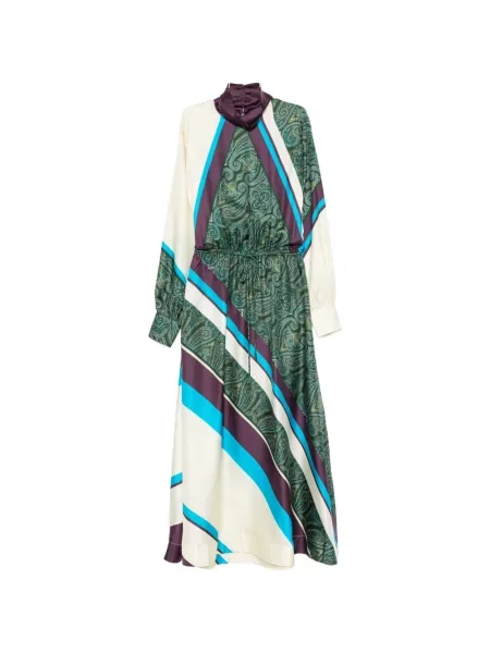 Rochie midi Alemais cu dungi cu imagine verde