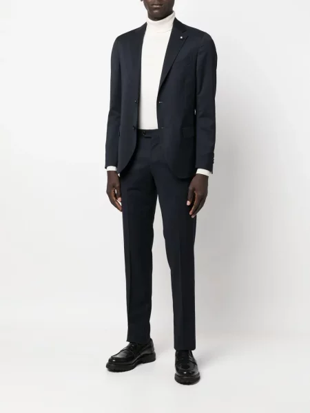 Pantaloni Lardini de lână albastru