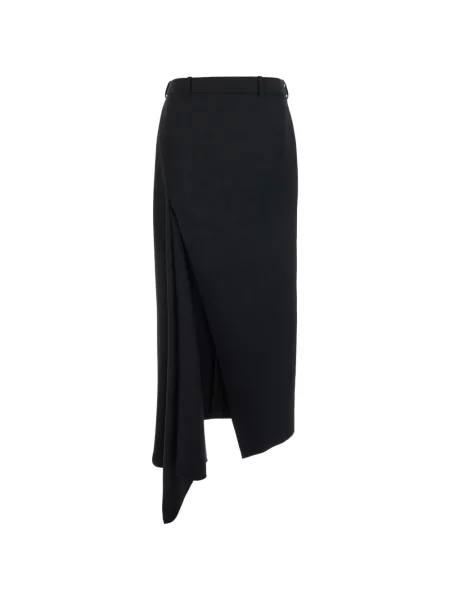 Fustă midi Givenchy asimetrică negru