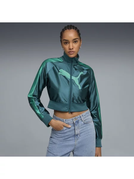 Bluza dresowa FUTURE.PUMA.ARCHIVE T7 o skróconym kroju Odzież S zielony