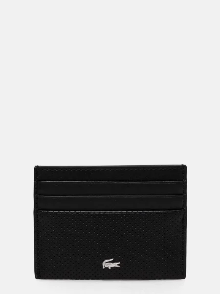 Lacoste etui na karty i pasek skórzany czarny