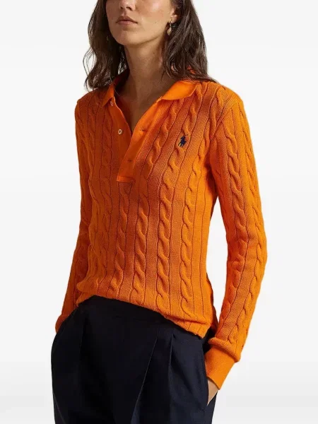 Gulerat tricou polo Polo Ralph Lauren cu decolteu în V fără mâneci maro