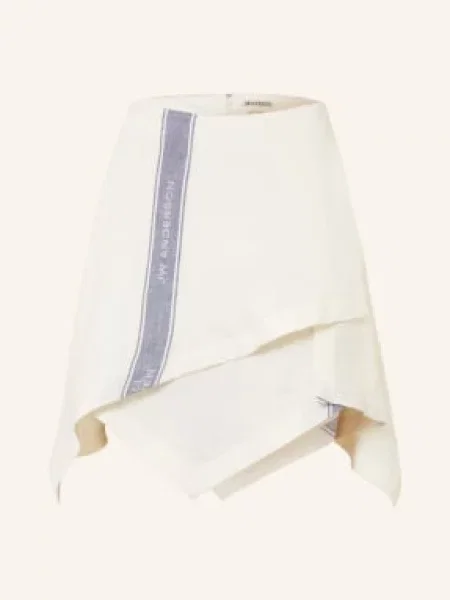 Jw Anderson Spódnica Lniana O Kroju Kopertowym weiss niebieska
