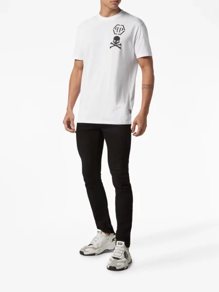Raštuotas marškinėliai Philipp Plein balta