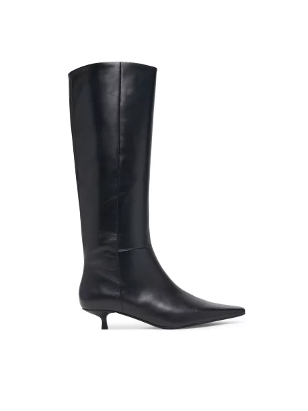 Calvin Klein Csizma Kitten Heel High Boot Lth fekete