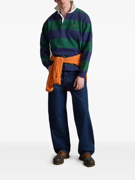 Șosete Polo Ralph Lauren cu broderie în carouri de flanelă verde