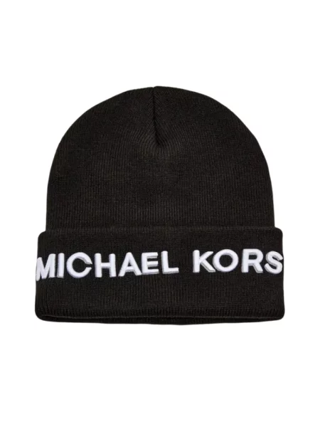 Michael Kors Akcesoria Mężczyzna ONE SIZE Czapka Beanie z haftowanym logo czarny