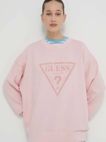 Bluza nierozpinana Guess Originals retro różowa